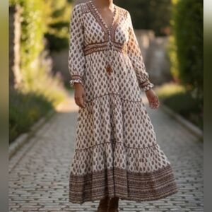 Veronica Bread Size 2 Alassandra Midi Dress Prairie Cottage Core